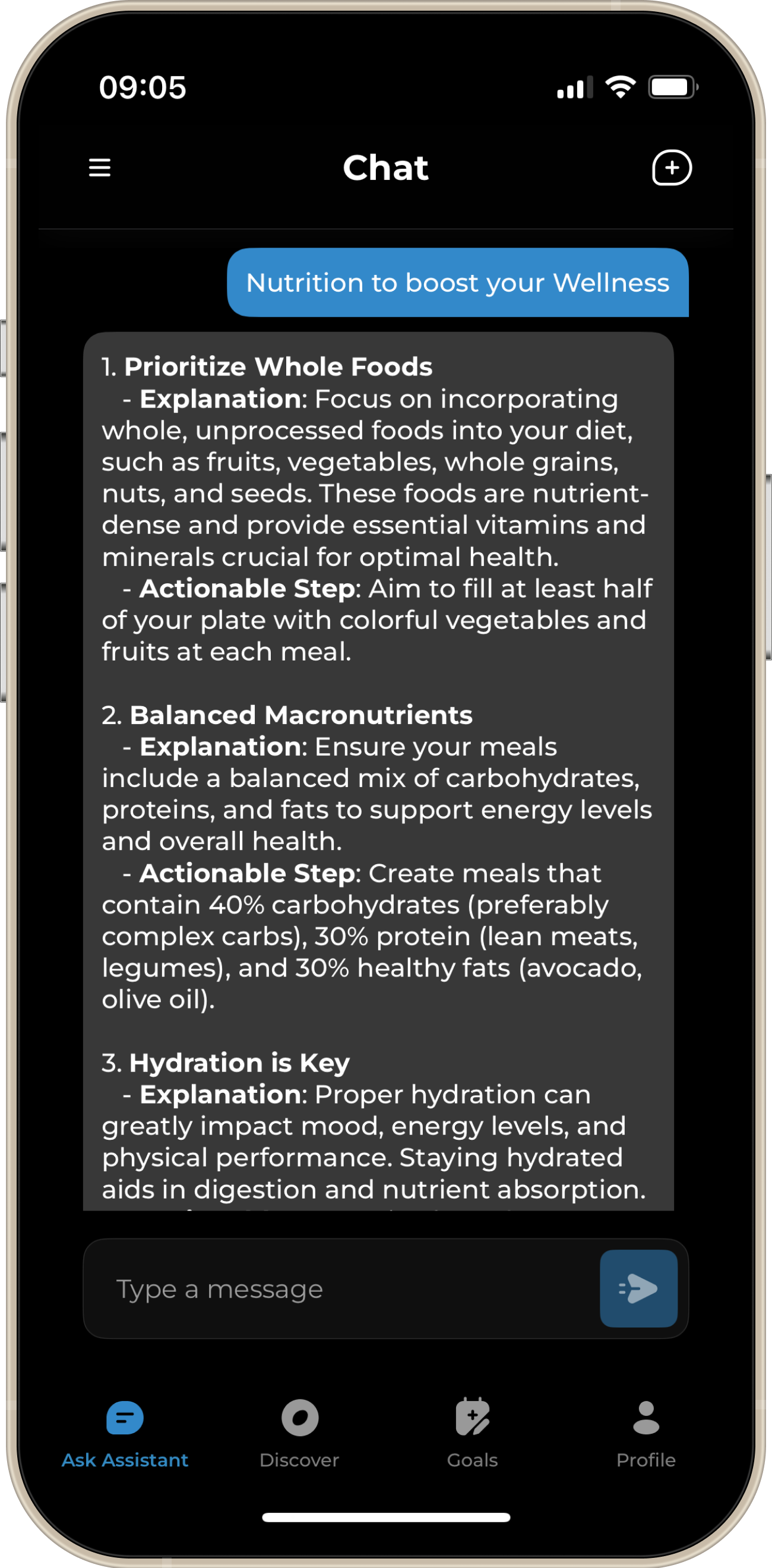 Mind track screen on iPhone