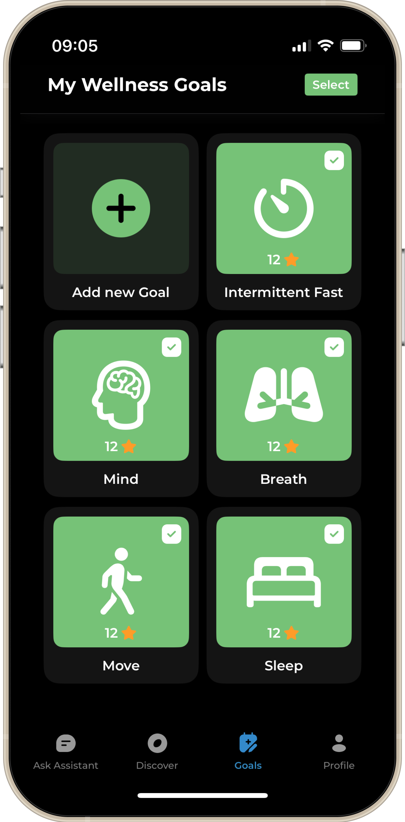 Wellness program detail on iPhone