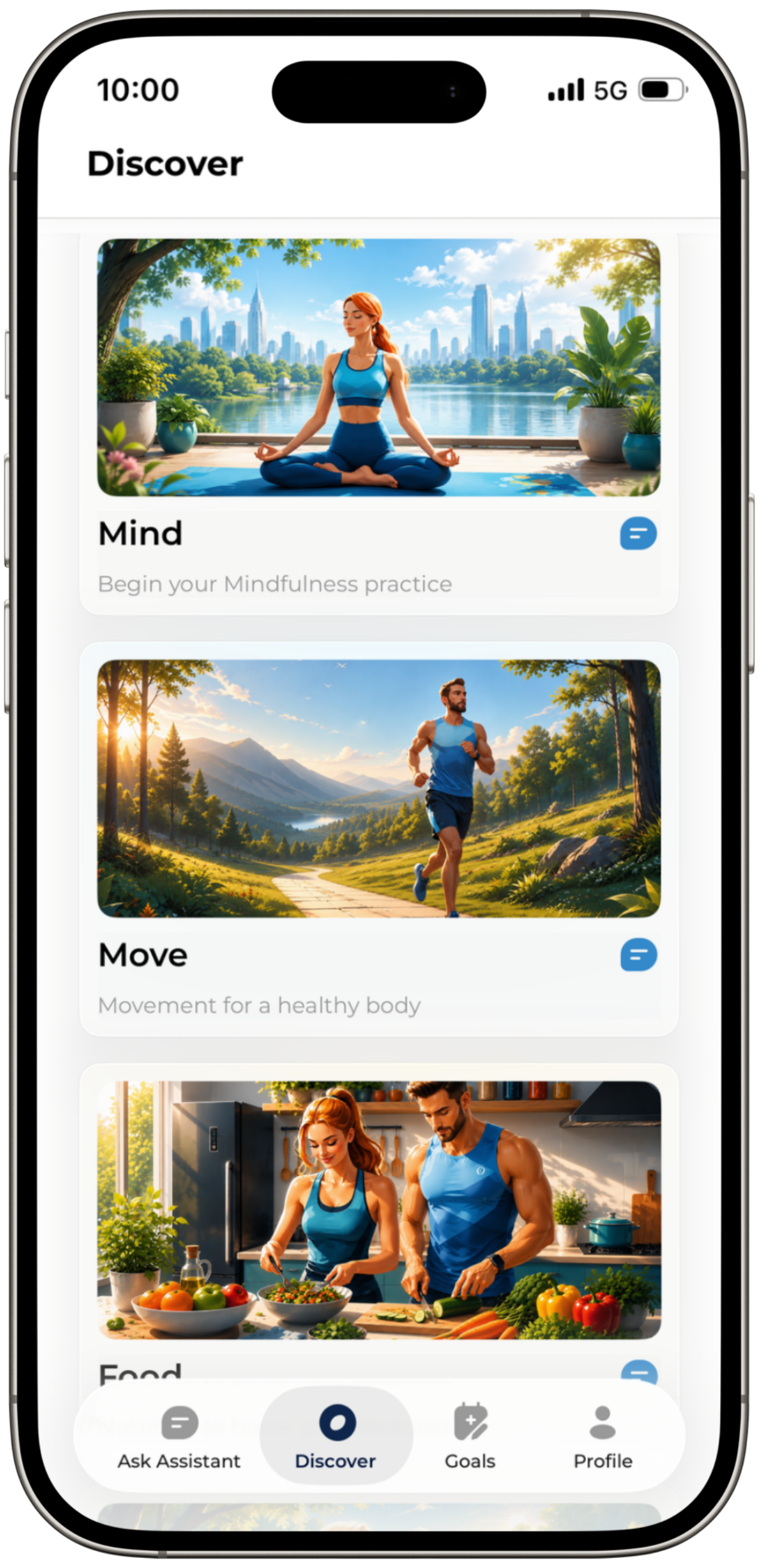 Discover screen on iPhone