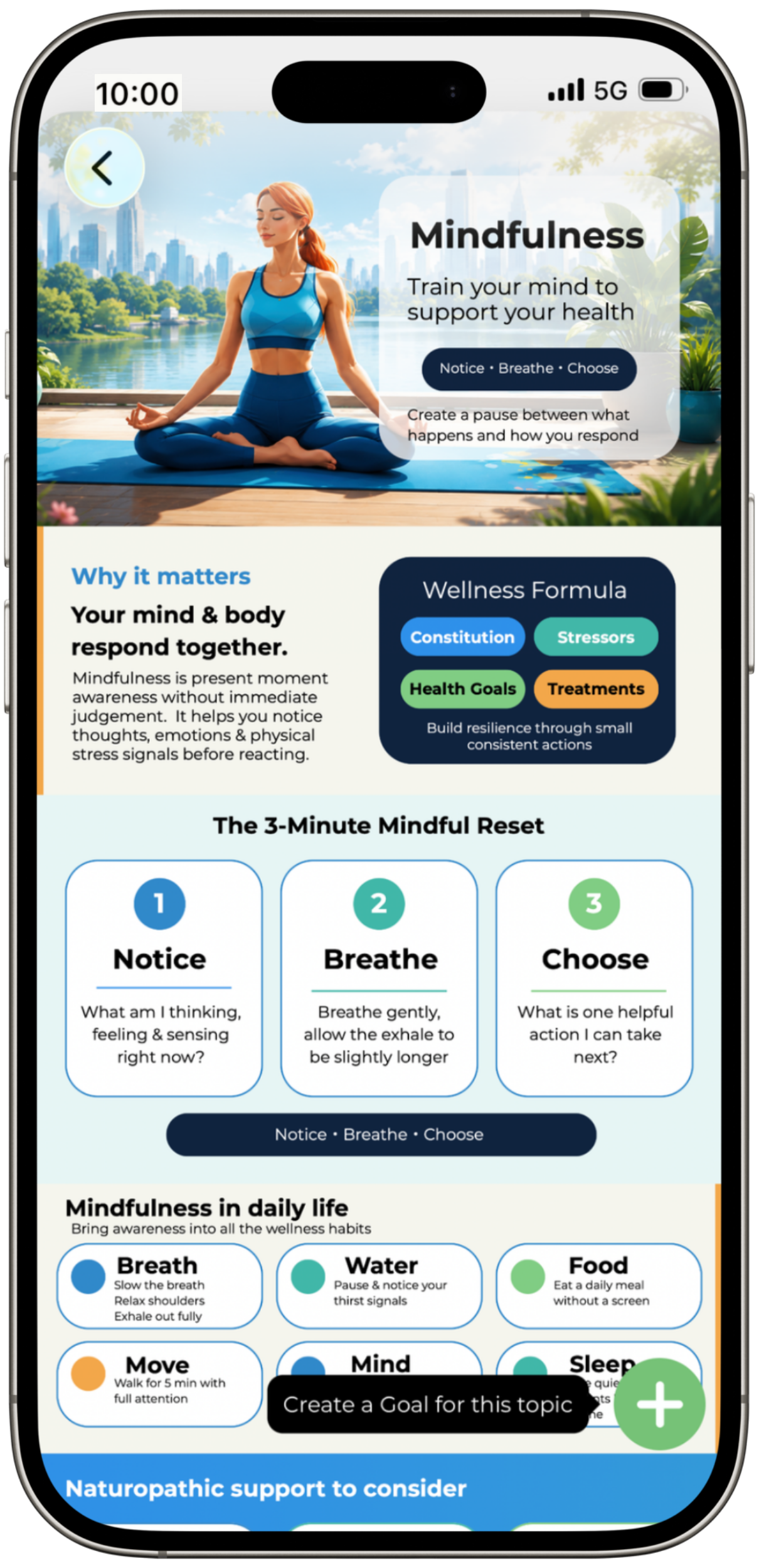 Wellness Guide screen on iPhone