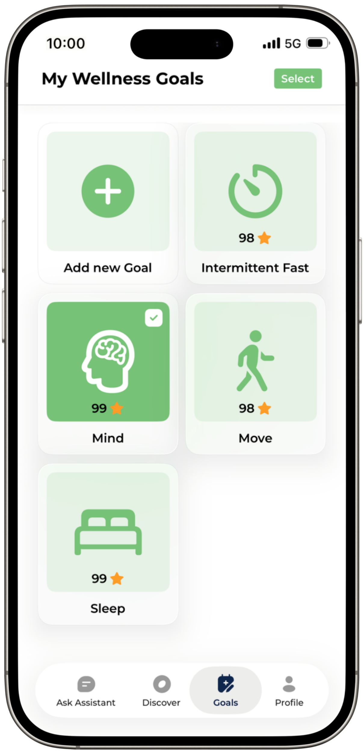 Goals Tracker on iPhone